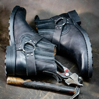 Kowbojki męskie skórzane czarne – Aston | Jordan Handmade Shoes