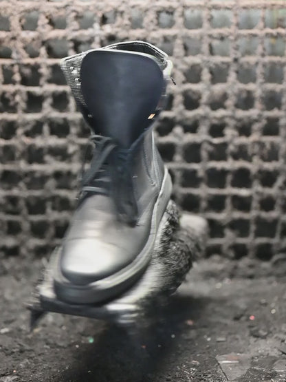 Skórzane męskie wysokie czarne buty - Liam | Jordan Handmade Shoes