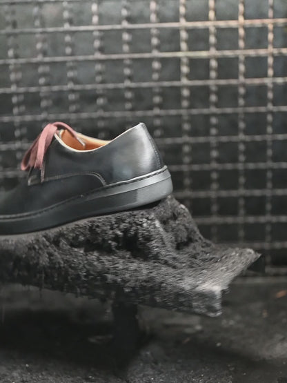 Czarne skórzane półbuty męskie – Luca | Jordan Handmade Shoes