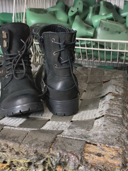 Czarne damskie skórzane botki – Elira | Jordan Handmade Shoes