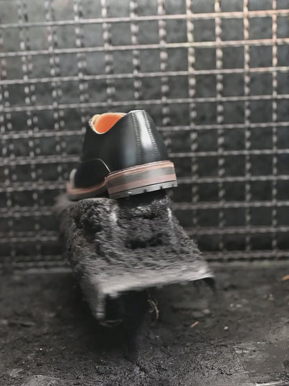 Czarne skórzane półbuty męskie – Enzo | Jordan Handmade Shoes